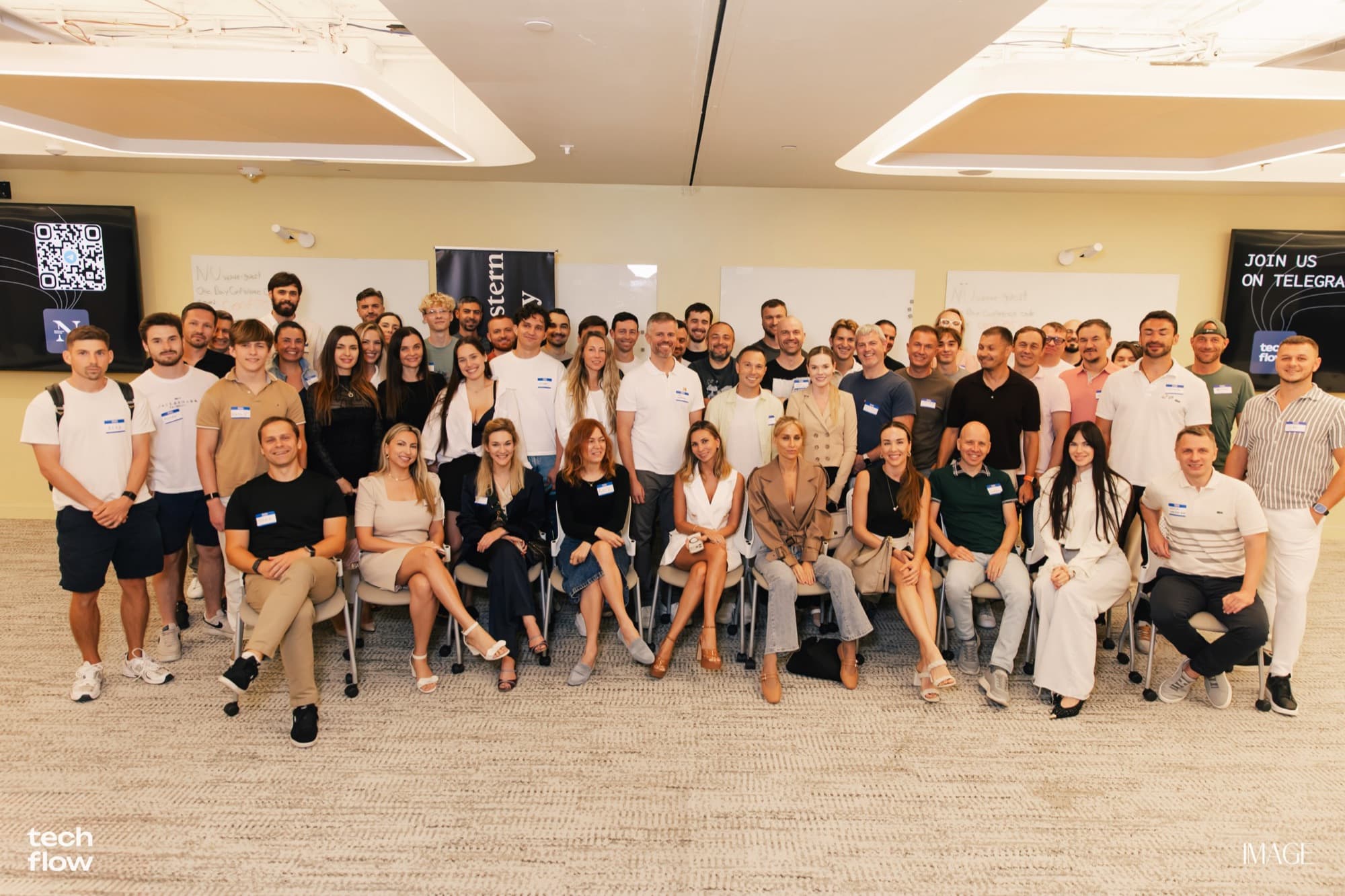 Tech Flow members at a meetup